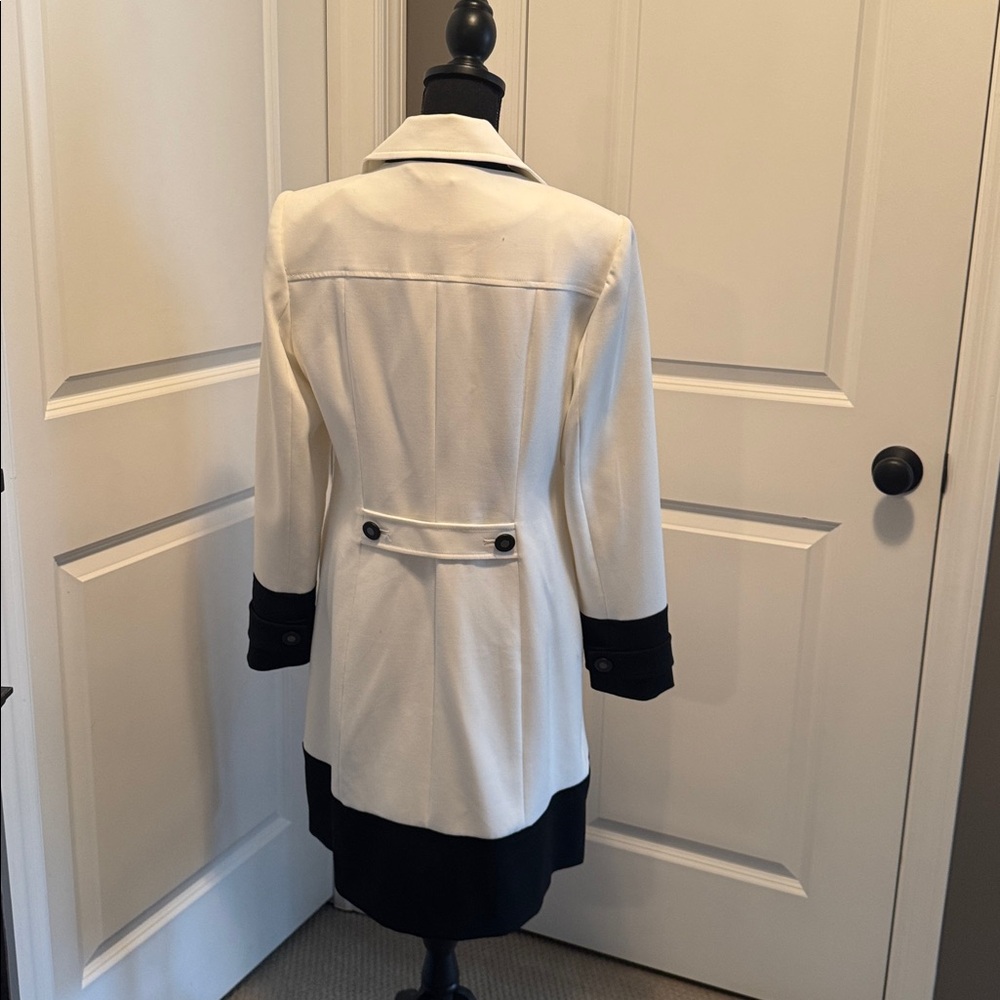 WHBM Black and White Double-Breasted Coat - Picture 5 of 5